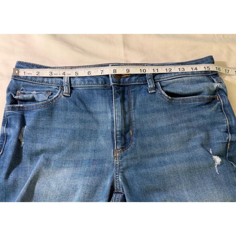 Sonoma Goods For Life Womens Skinny Jeans Medium Wash Distressed Denim 8R - Picture 6 of 8